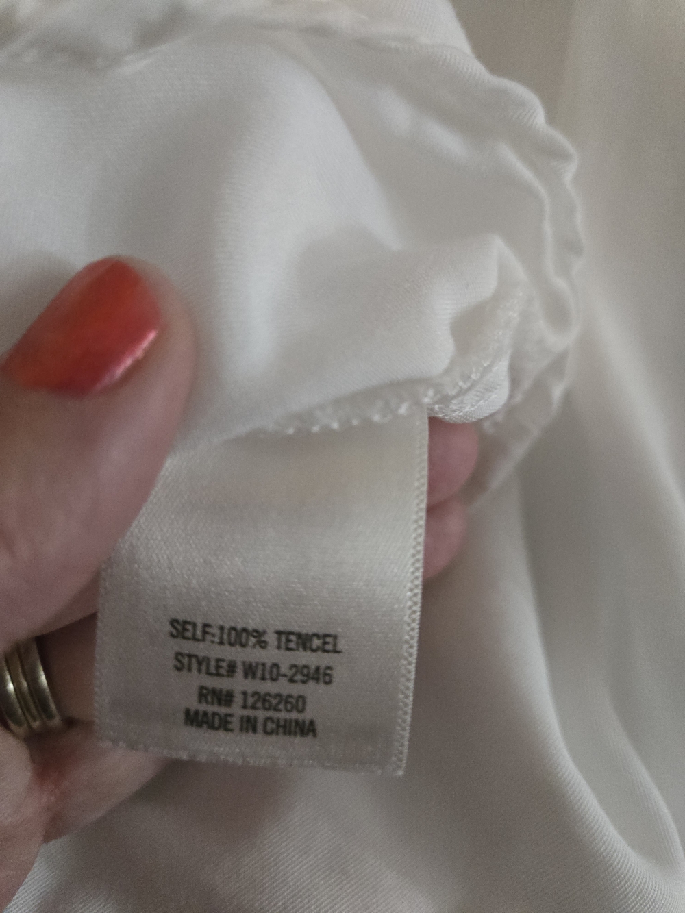 Blue Rain 100% Tencel White Tie Front Blouse Medium - Picture 6 of 7